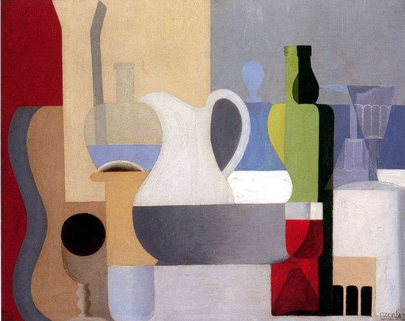 Nature morte au verre de vin rouge. A. Ozenfant puzzle en ligne
