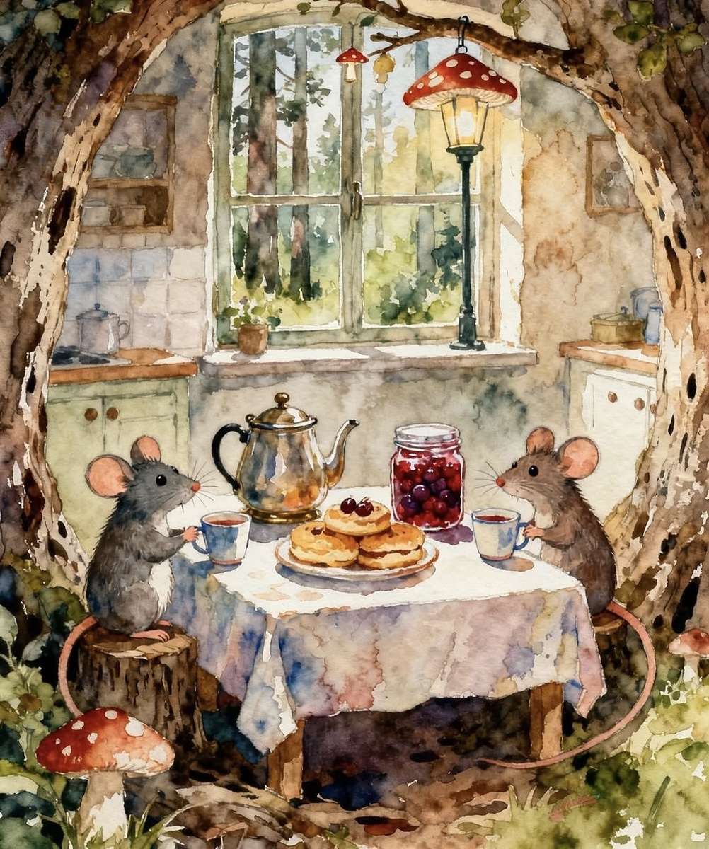 mouses having breakfast online puzzle