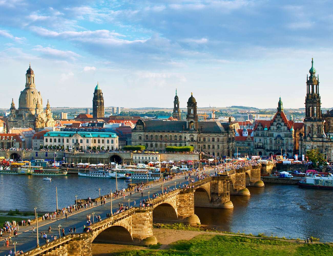 Γερμανία, Δρέσδη. - Γέφυρα Αυγούστου. Neustadt online παζλ