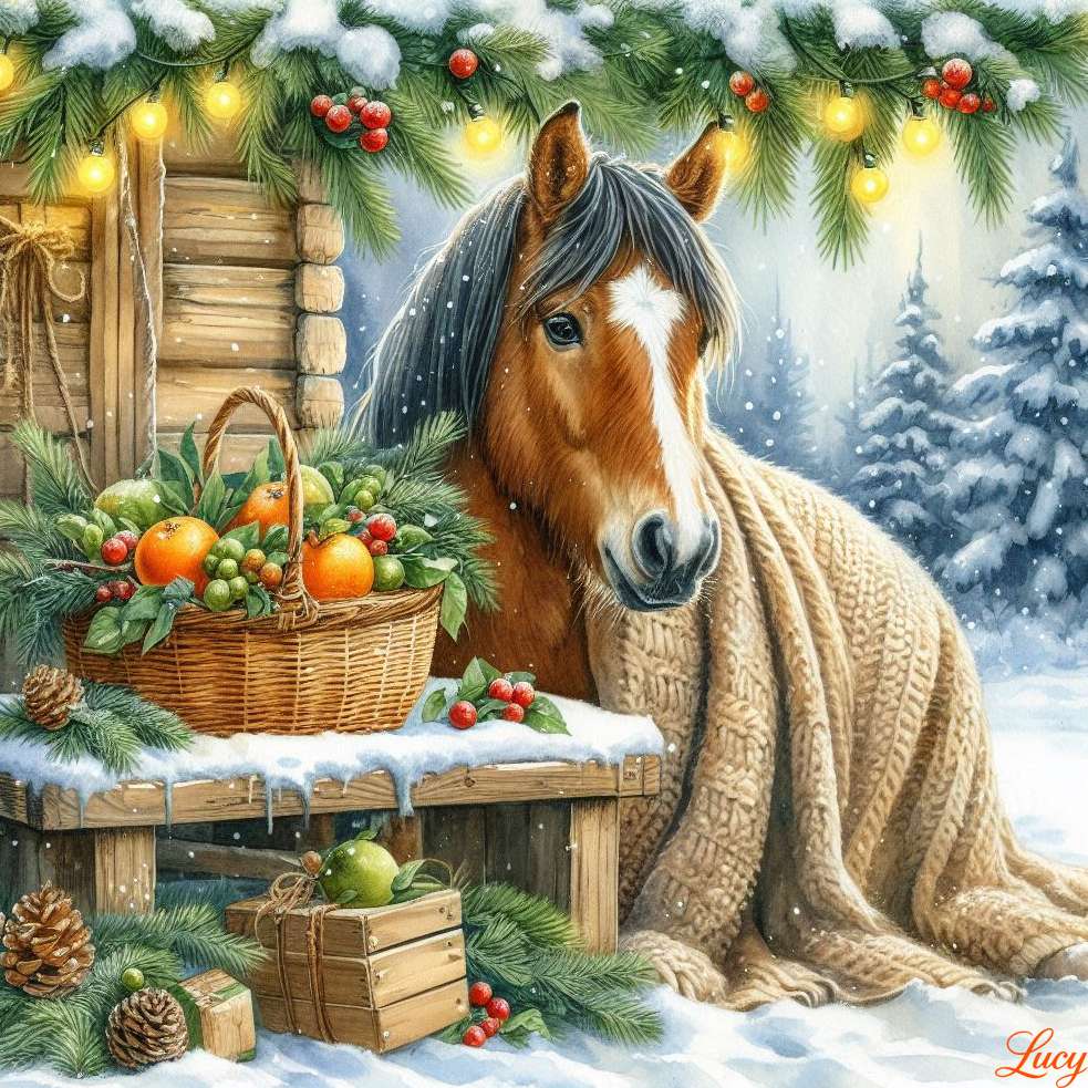 Un caballo marrón con una marca blanca en forma de estrella. rompecabezas en línea