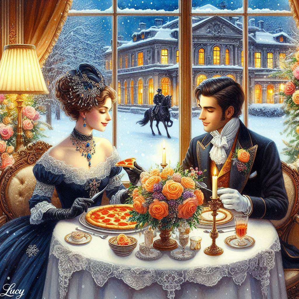 Ein romantisches Paar aus dem 19. Jahrhundert Puzzlespiel online