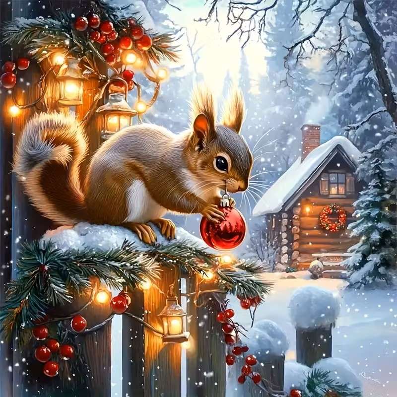 scoiattolo rosso sul recinto puzzle online