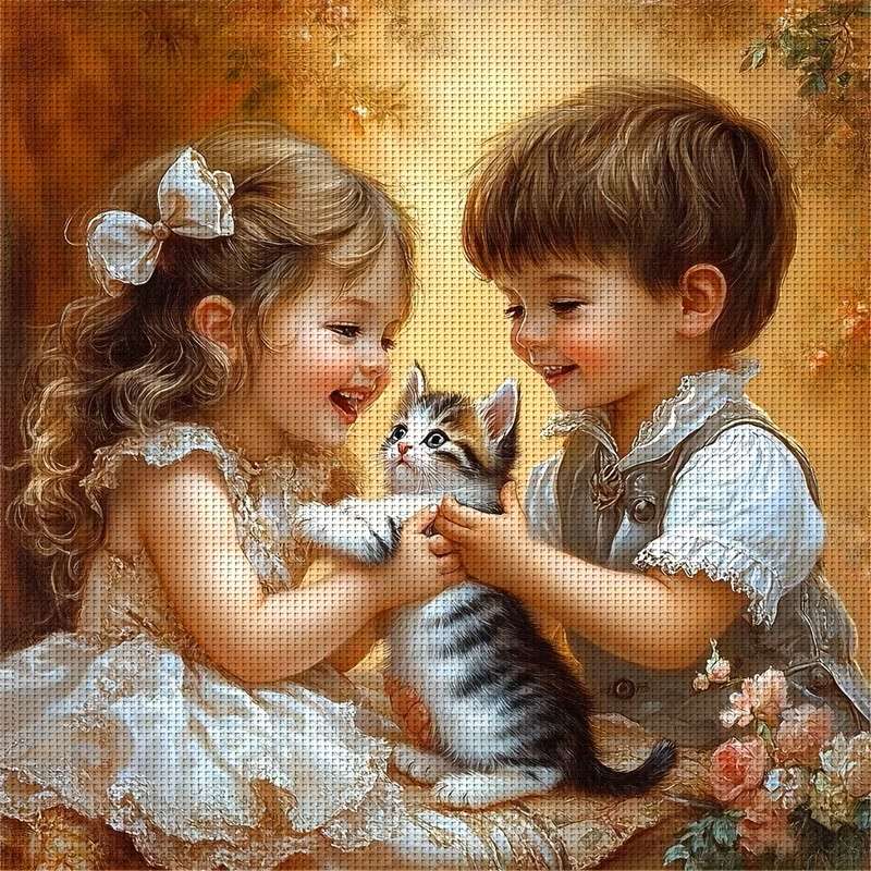 jeu joyeux avec un chaton puzzle en ligne