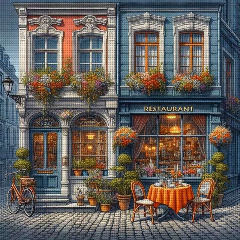 a colorful tenement house decorated with flowers jigsaw puzzle online