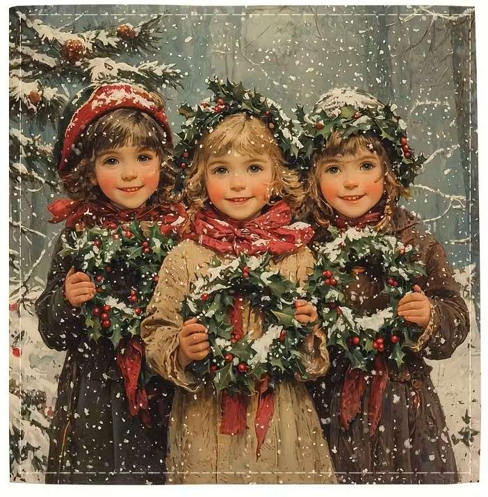 filles avec des couronnes de l'Avent puzzle en ligne