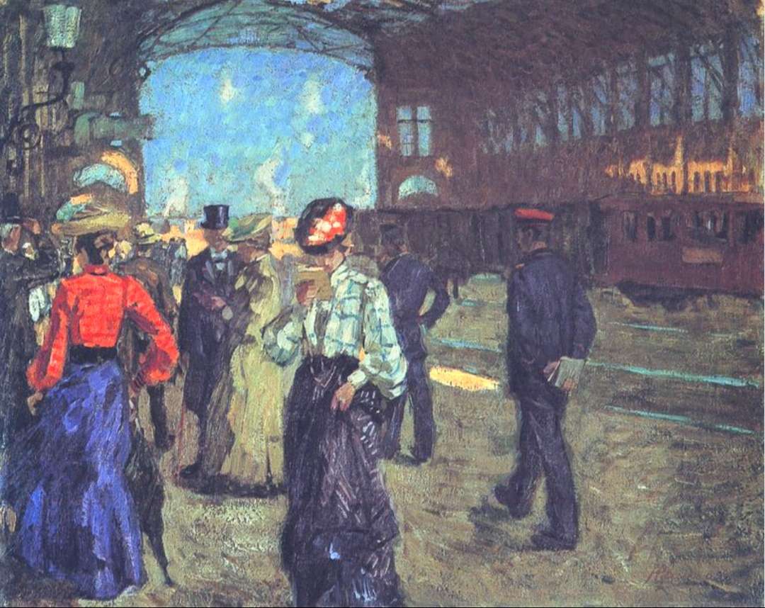 Op het perron Hermann Pleuer legpuzzel online