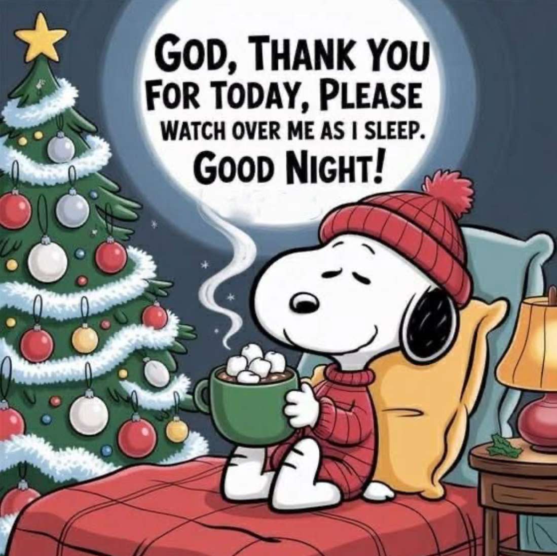 Снупи благодарен за этот день. онлайн-пазл