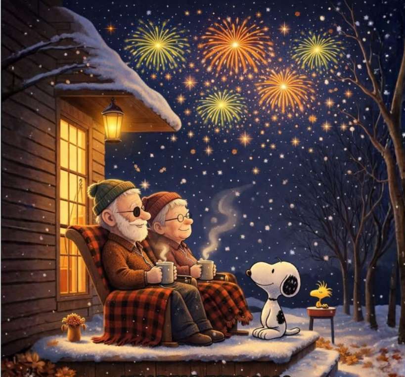 スヌーピーは玄関先にいる老夫婦を訪ねます。 ジグソーパズルオンライン