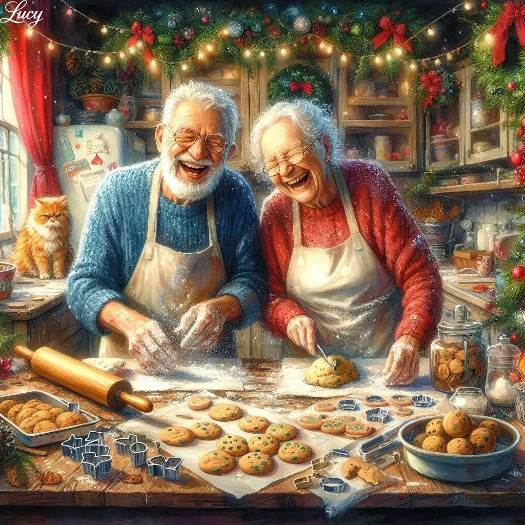 2人の年配のパン屋が心から笑う オンラインパズル