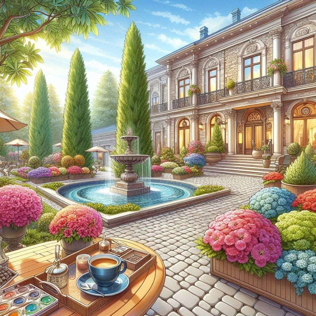 Vackra egendomsträdgårdar pussel på nätet