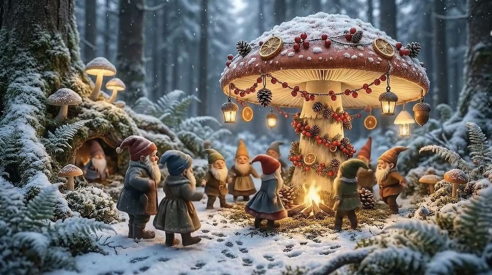 飾られたキノコ オンラインパズル