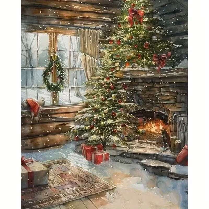 chata s kamenným krbem online puzzle