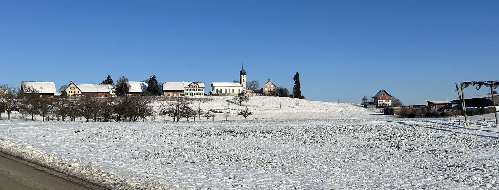 Village Sunshine Snow Switzerland online παζλ