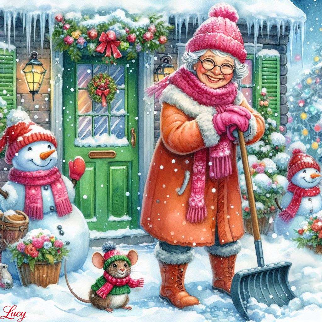 Une joyeuse scène hivernale puzzle en ligne