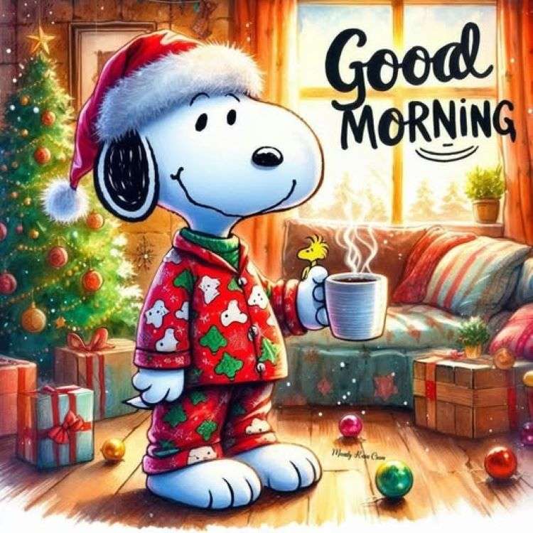 Snoopy dice buenos días rompecabezas en línea