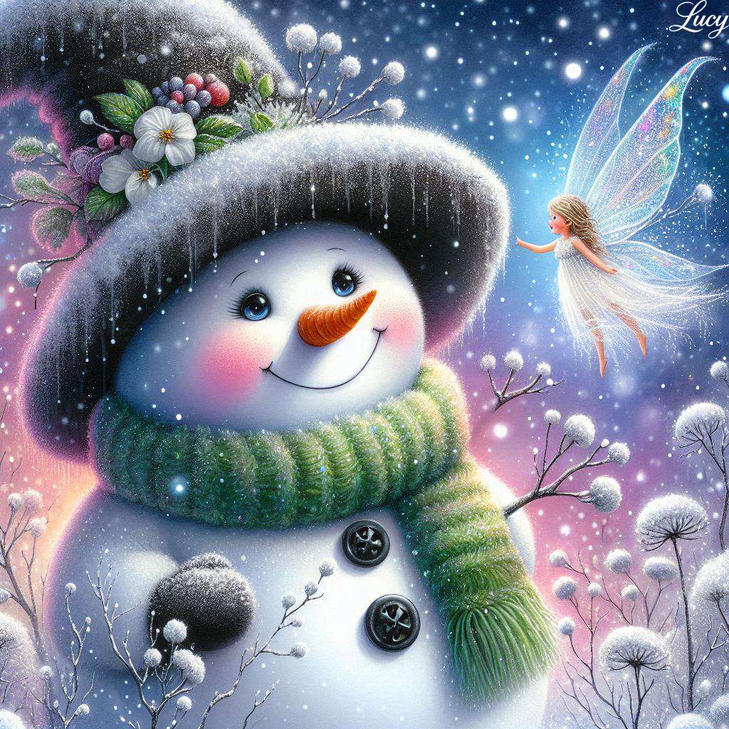 Een lachende mollige sneeuwpop online puzzel