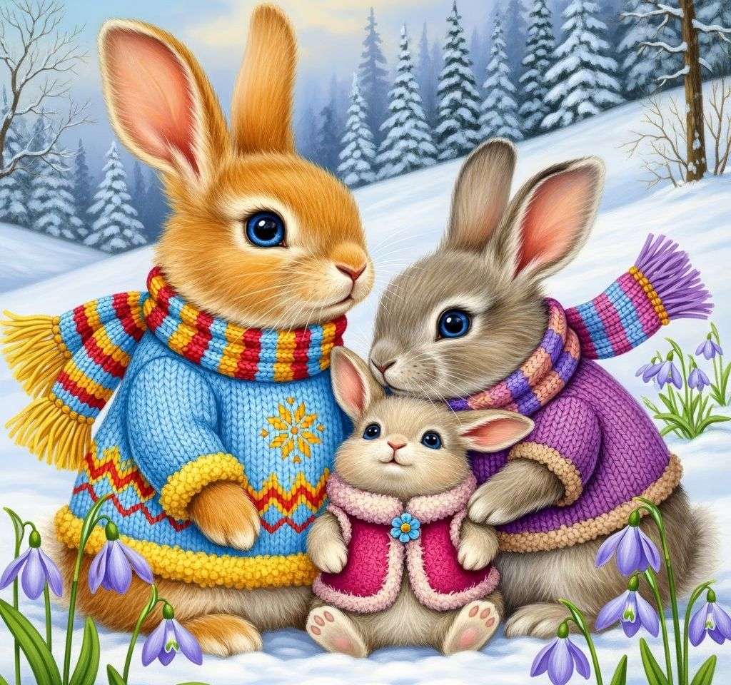 la familia de los conejos rompecabezas en línea