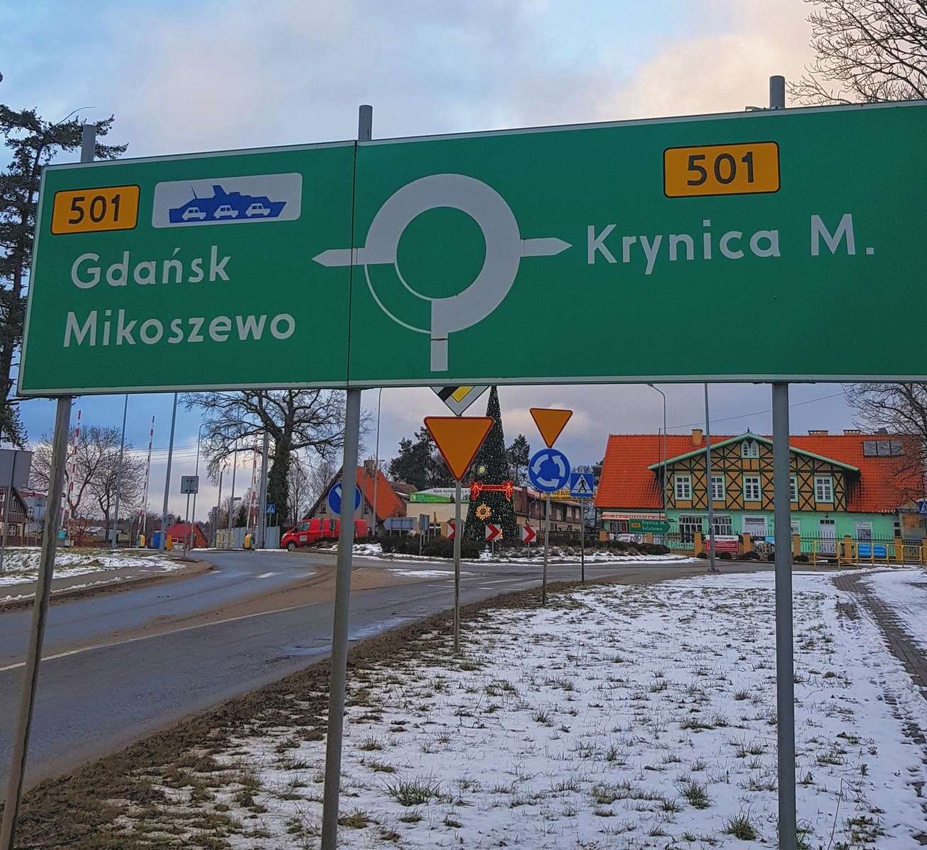 Infart till rondellen i Stegna Gdańska pussel på nätet