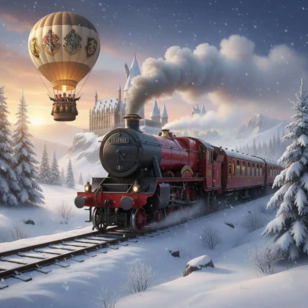 Trainieren und Ballonfahren mit Menschen an einem Wintertag Puzzlespiel online