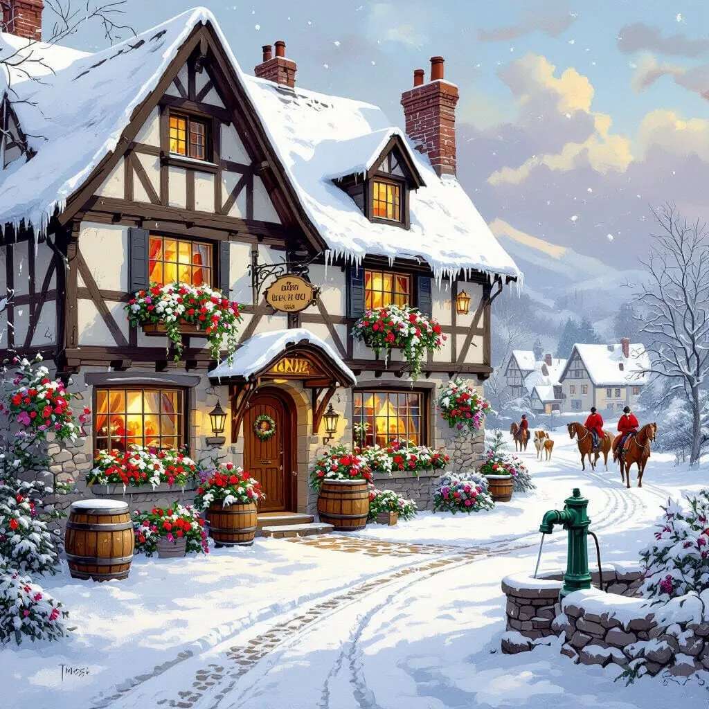 Auberge enneigée "ONCLE BEN" puzzle en ligne