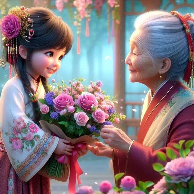 おばあちゃんと孫娘 オンラインパズル