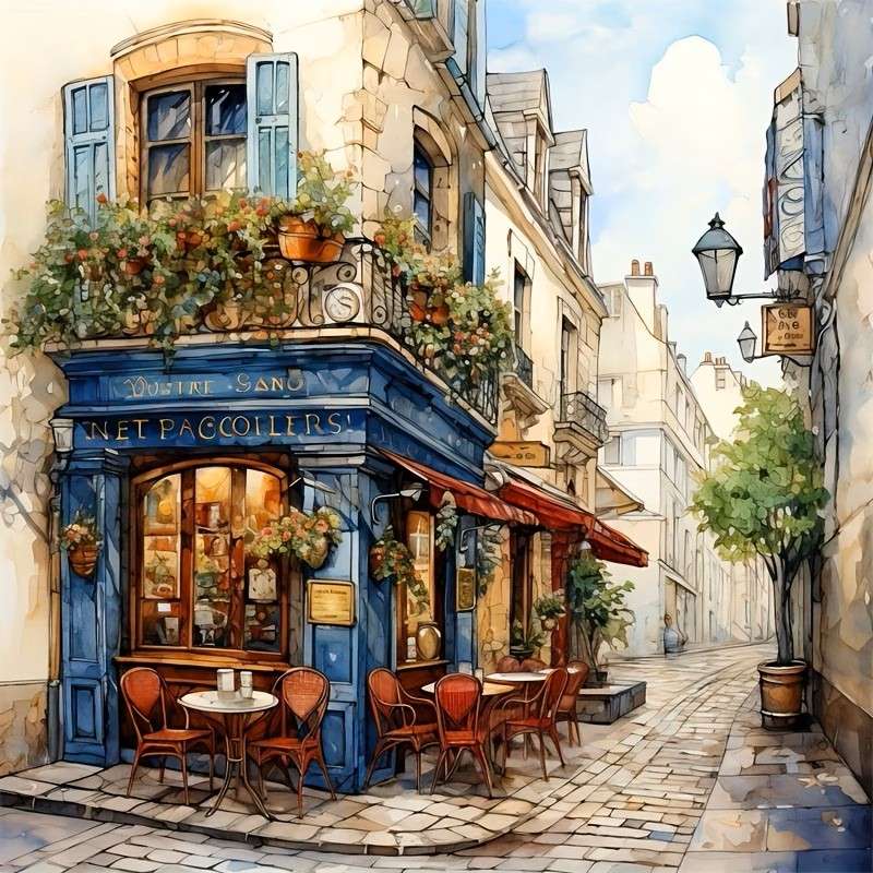 café atmosférico na esquina quebra-cabeças online