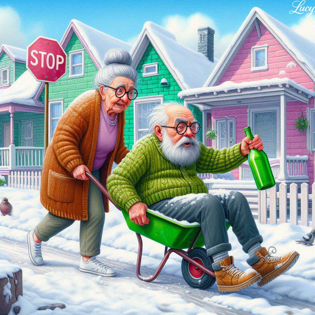 Uma rua suburbana nevada quebra-cabeças online