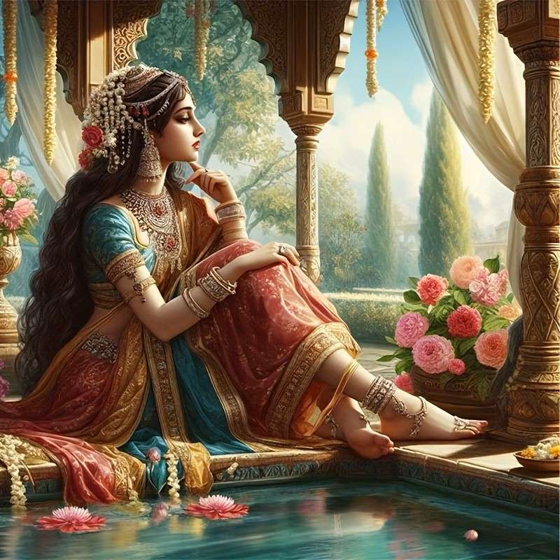 bella donna indiana nel serraglio puzzle online