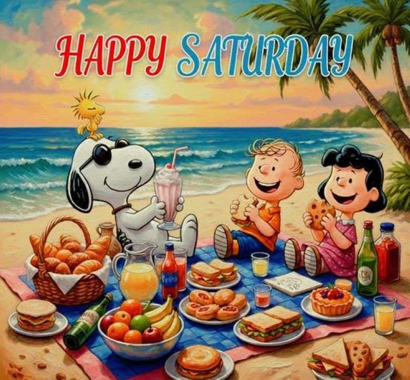 Snoopy pe plajă puzzle online