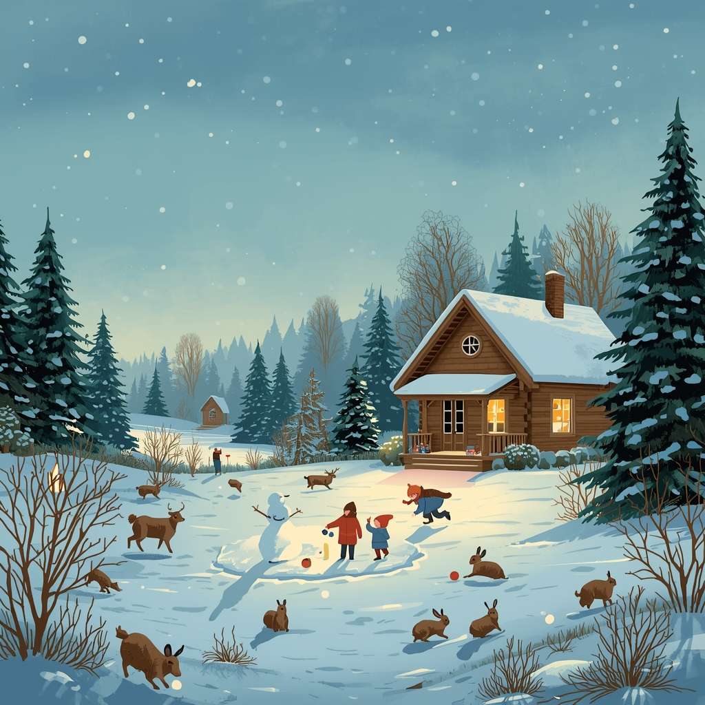 paisagem de inverno nevado puzzle online