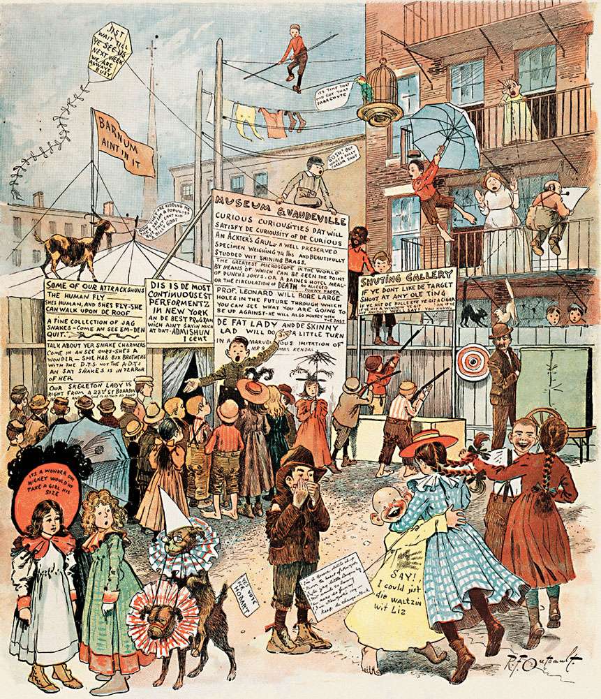 Outcault - Amateur Dime Museum in Hogan's Alley - online puzzle