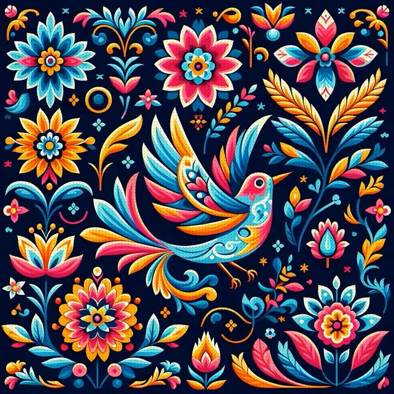 colorful folk pattern online puzzle
