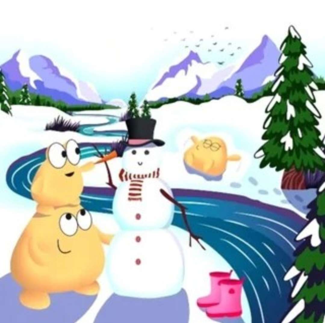 Pou Makes a Snowman jigsaw puzzle online