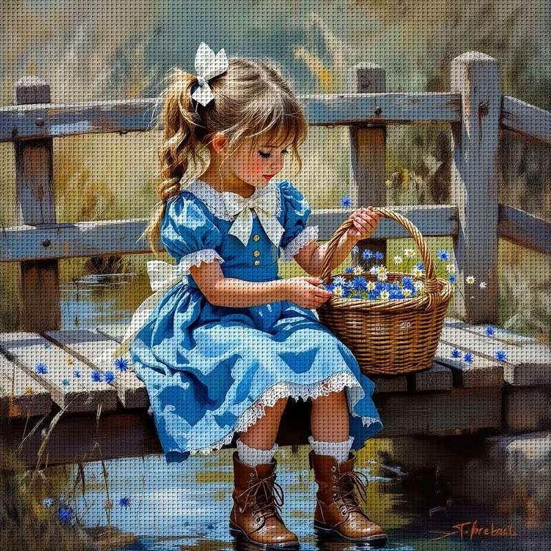 ragazza con un cestino puzzle online