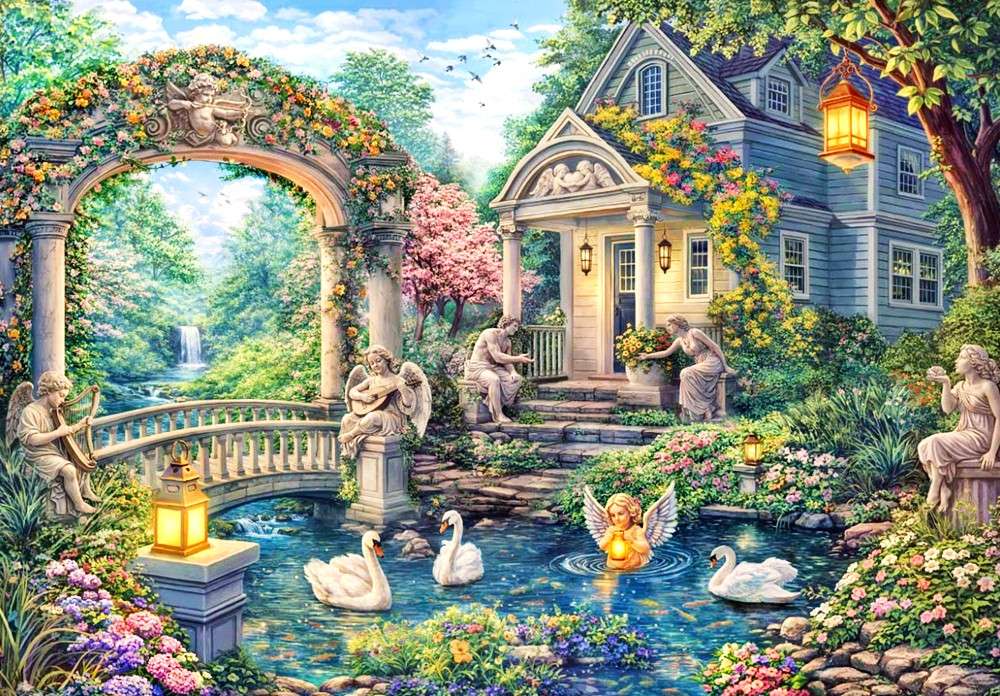 Laternen am Lovers' Lake Online-Puzzle