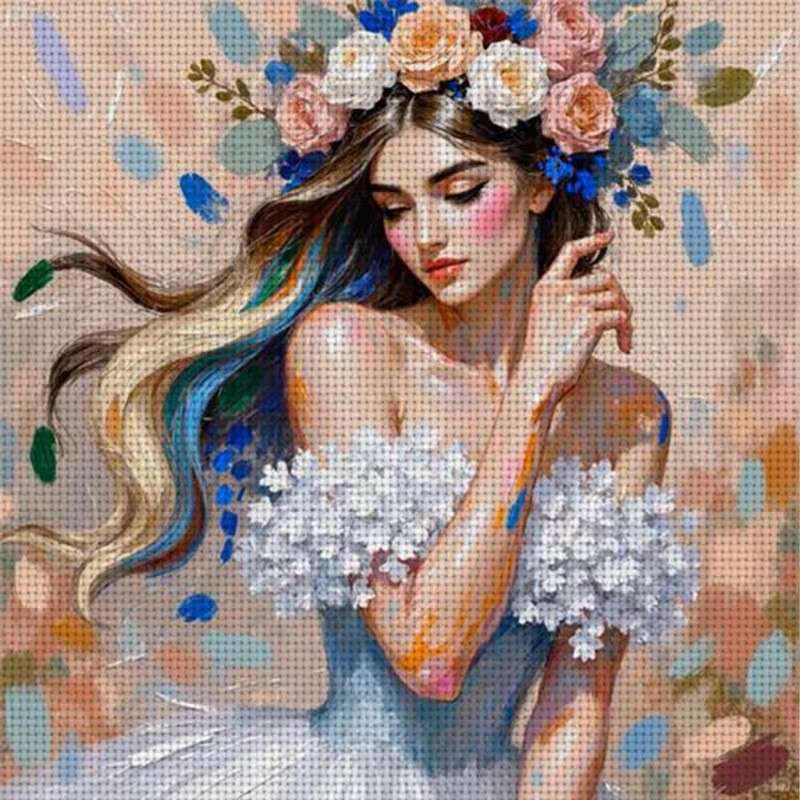 jonge vrouw in een krans legpuzzel online