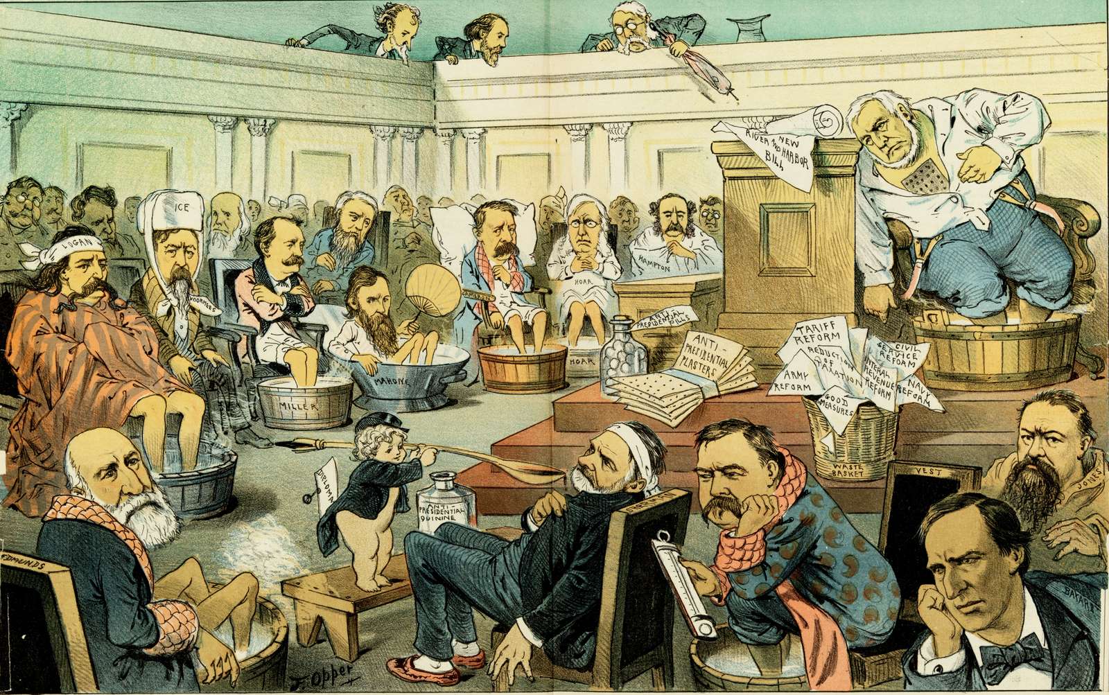 F. Burr Opper - Fever Attack - 1883 online puzzle