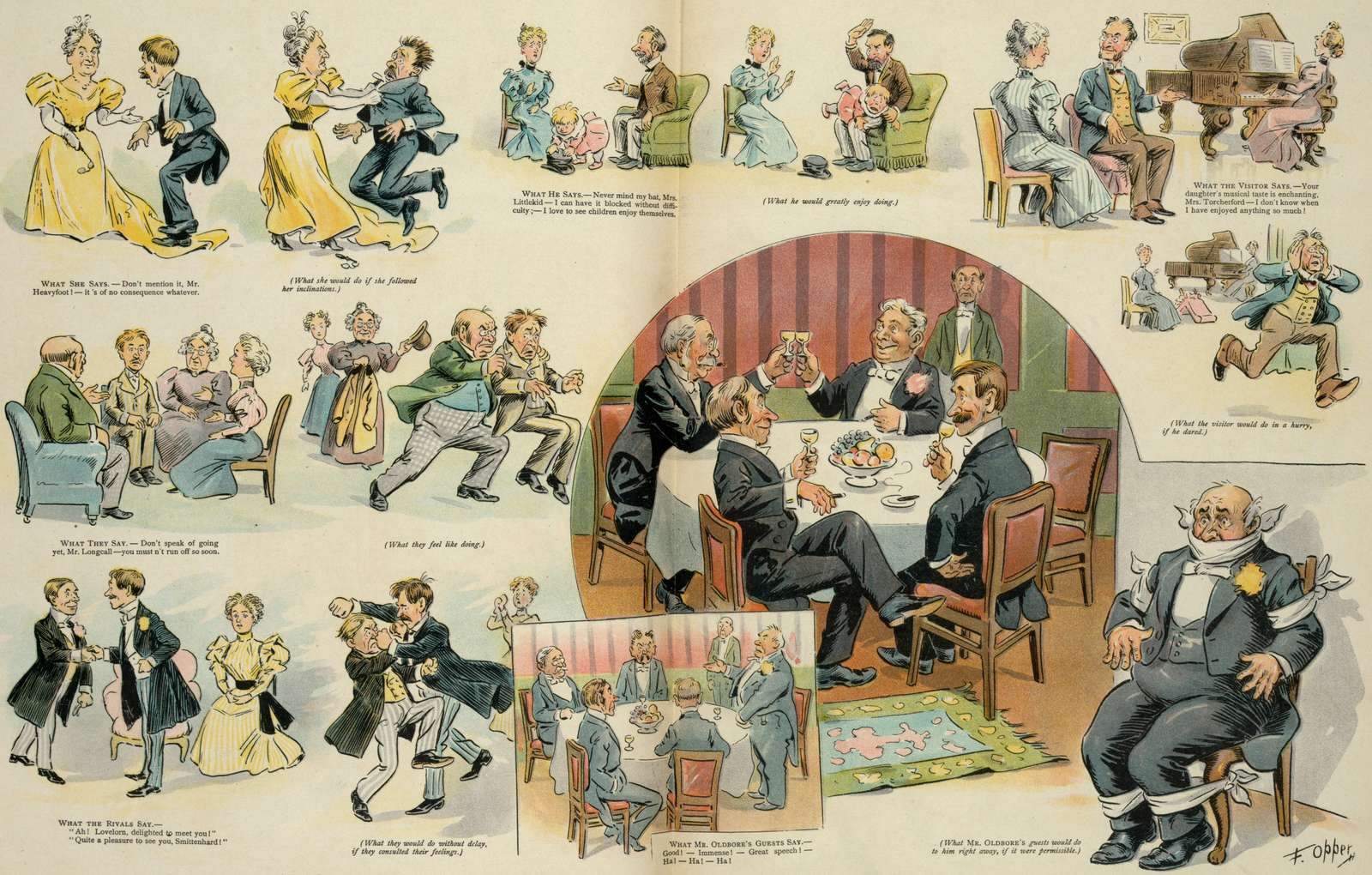 F. Burr Opper - Social Hypocrisies - 1898 jigsaw puzzle online