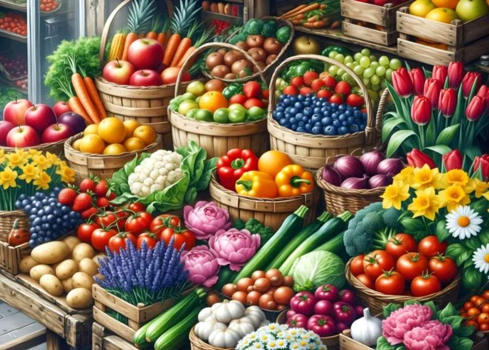 Der Gärtnerstand Online-Puzzle