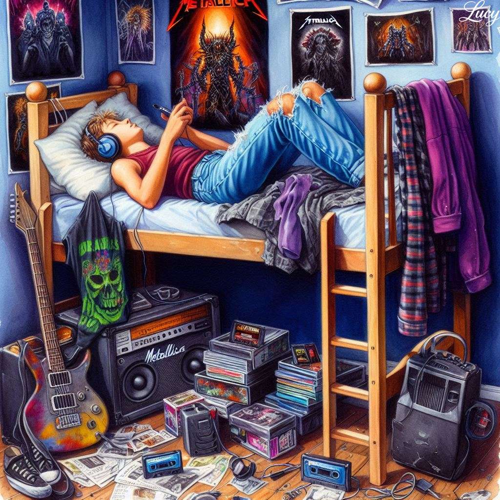 Un giovane metallaro degli anni '80 puzzle online