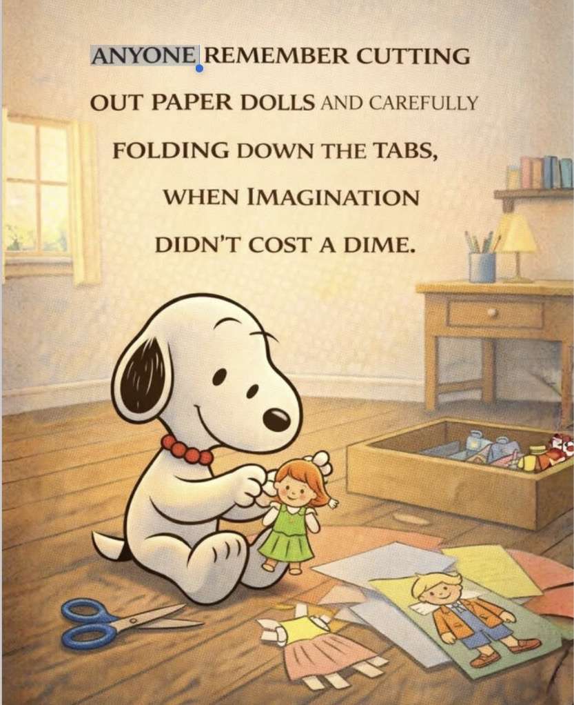 La sœur jumelle de Snoopy joue avec des poupées en papier. puzzle en ligne