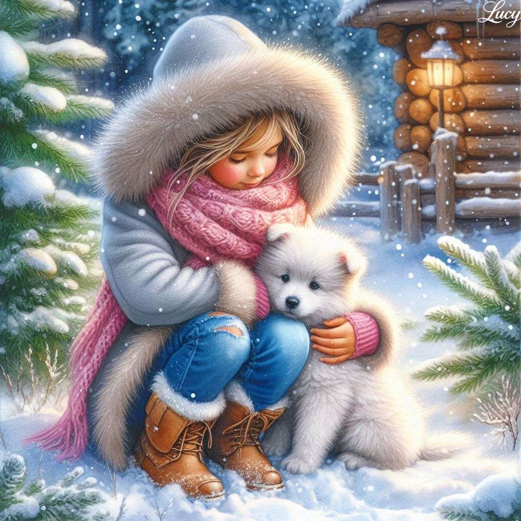 Una tenera scena invernale puzzle online