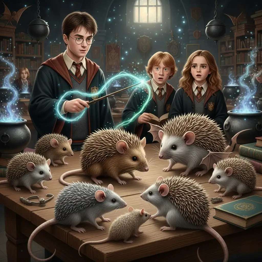 Harry Potter i zaklęcia zmieniające myszy puzzle online
