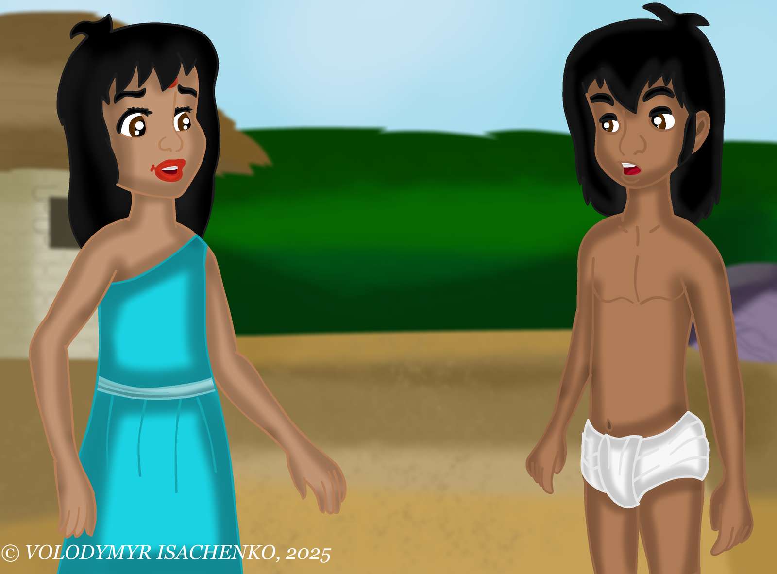 Mowgli and his girlfriend jigsaw puzzle online