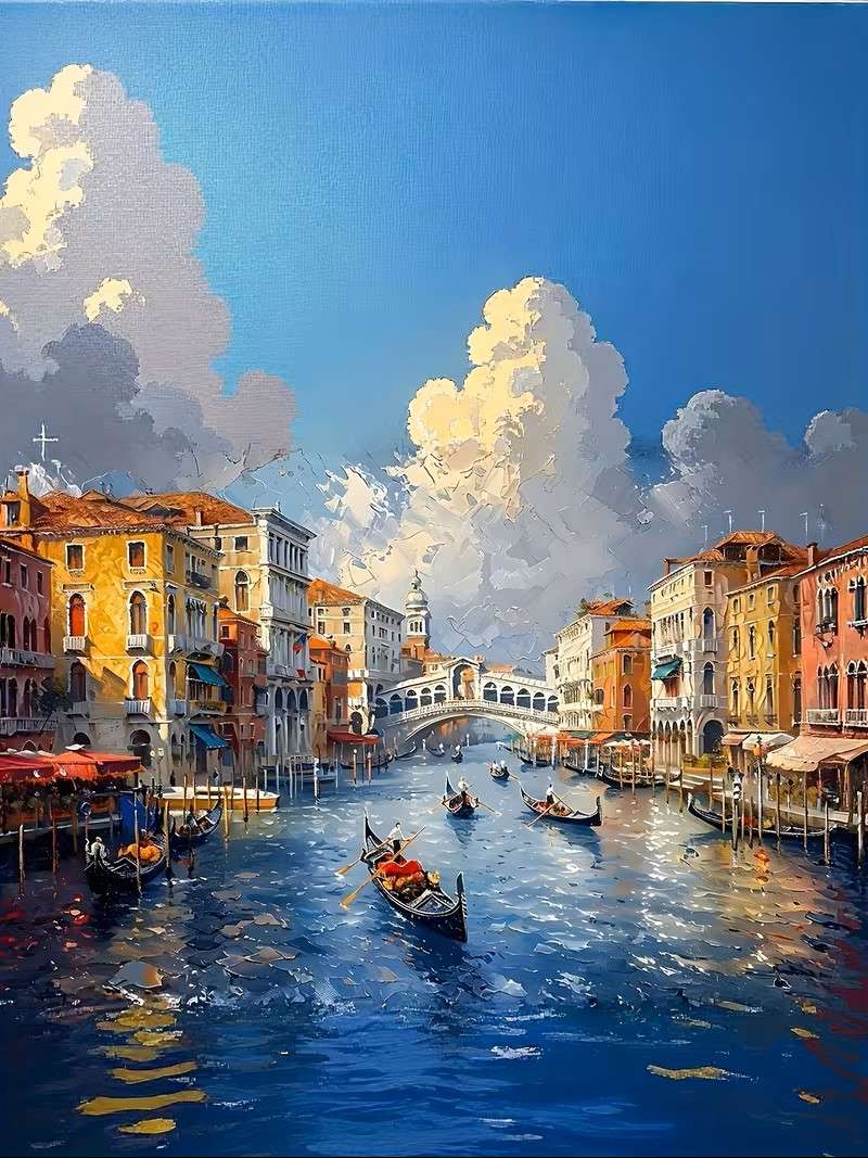 view of the houses by the river online puzzle