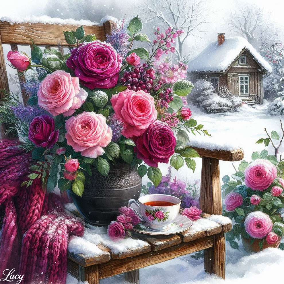 Stilleven in de wintertuin online puzzel