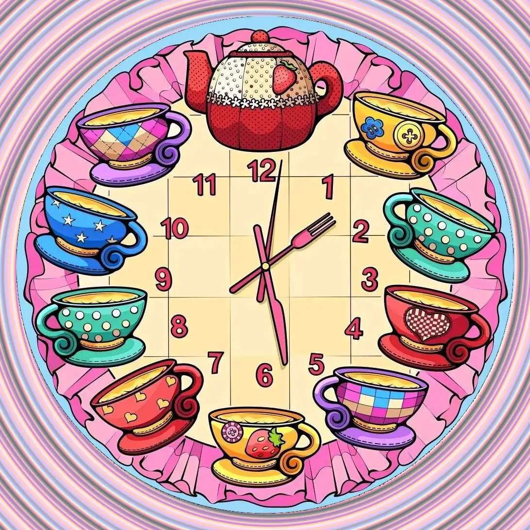 Reloj rosa en la cocina. rompecabezas en línea