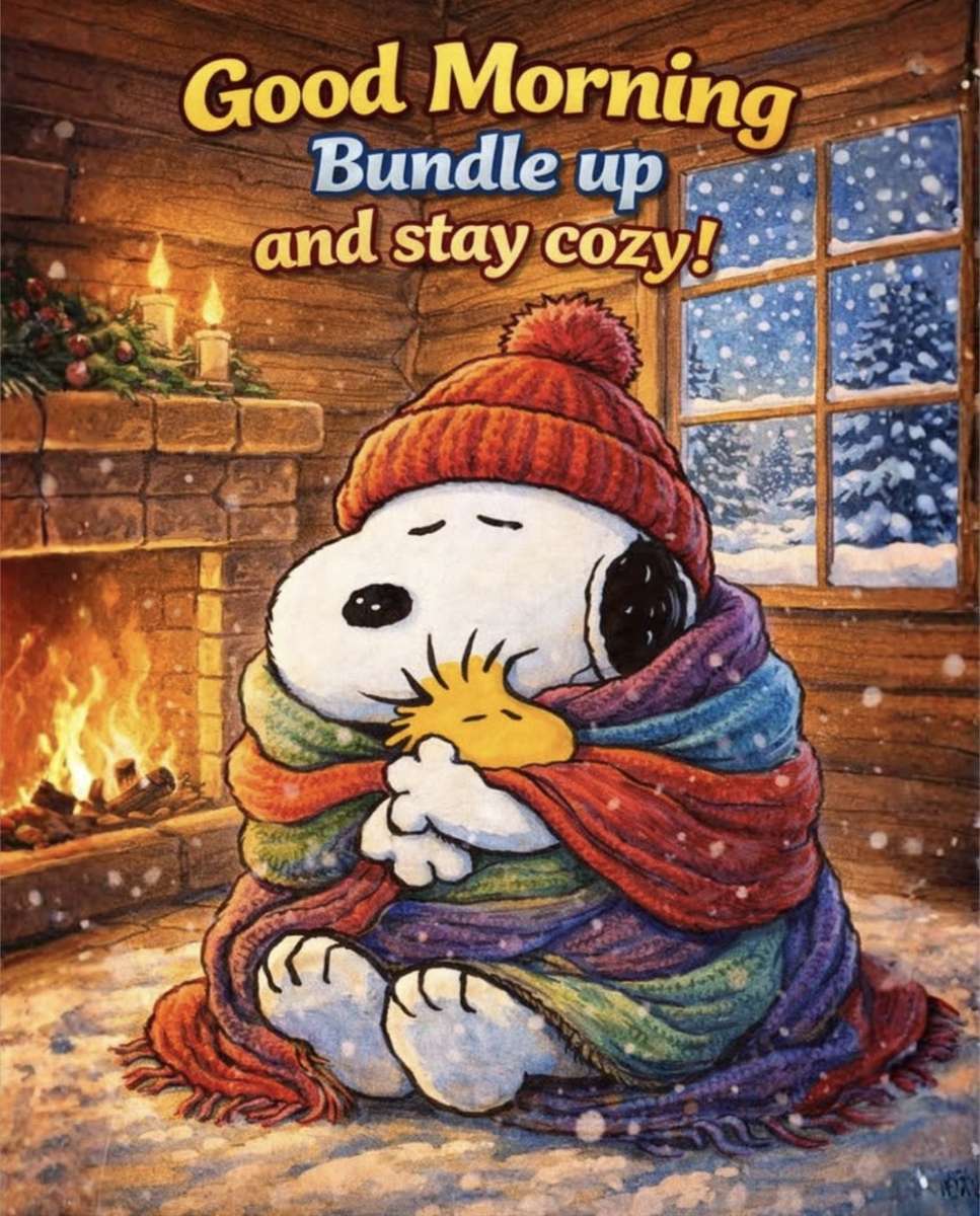 Snoopy dice: “Buongiorno copritevi e state al caldo puzzle online