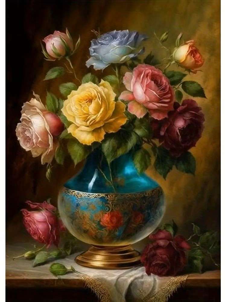 Belle rose in un vaso puzzle online