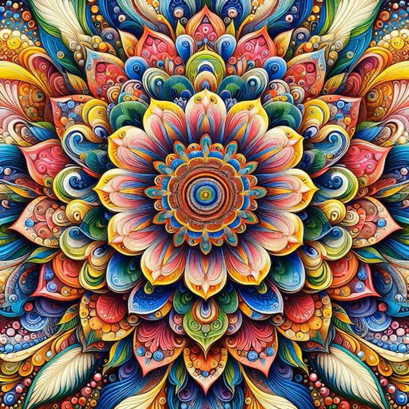 Blumenmandala Online-Puzzle